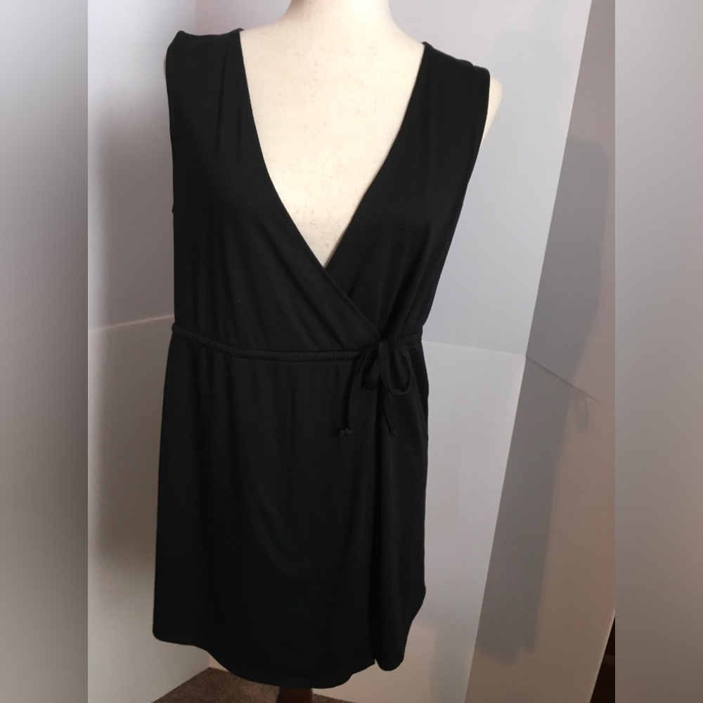 Venus Sleeveless Black Swim Cover up with Tie Waist